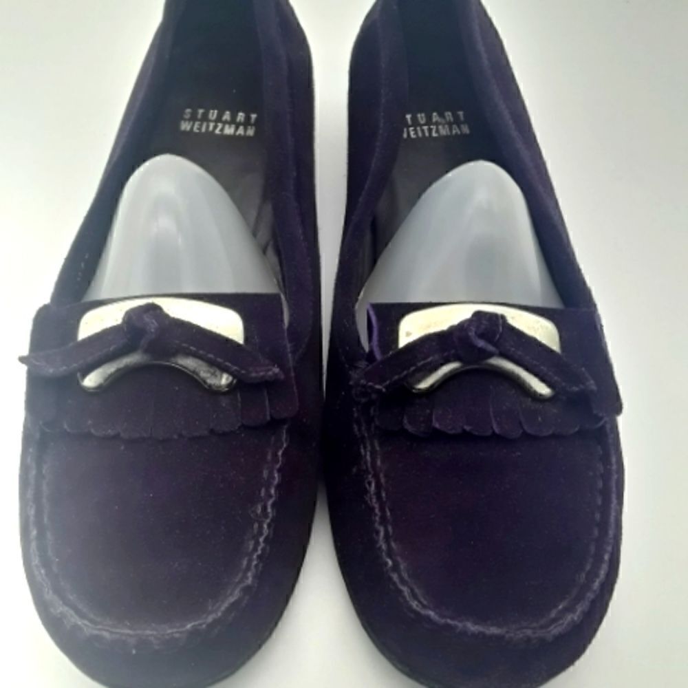 Stuart Weitzman Women's Loafers Dark Purple Color Size 7M